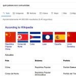 Google incluye a España entre los estados comunistas, según información de la Wikipedia