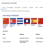 Google incluye a España entre los estados comunistas, según información de la Wikipedia