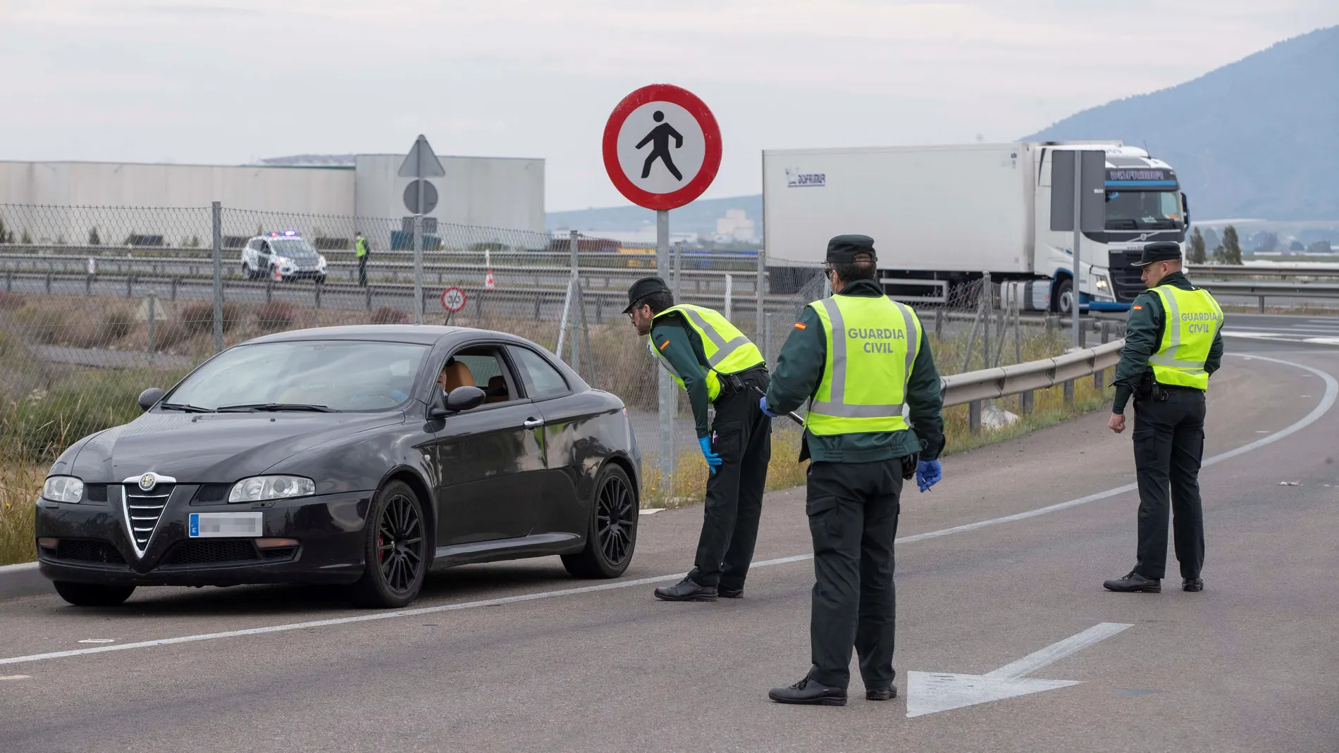 Controles de la Guardia Civil en la autovía A-7 a la altura de Totana