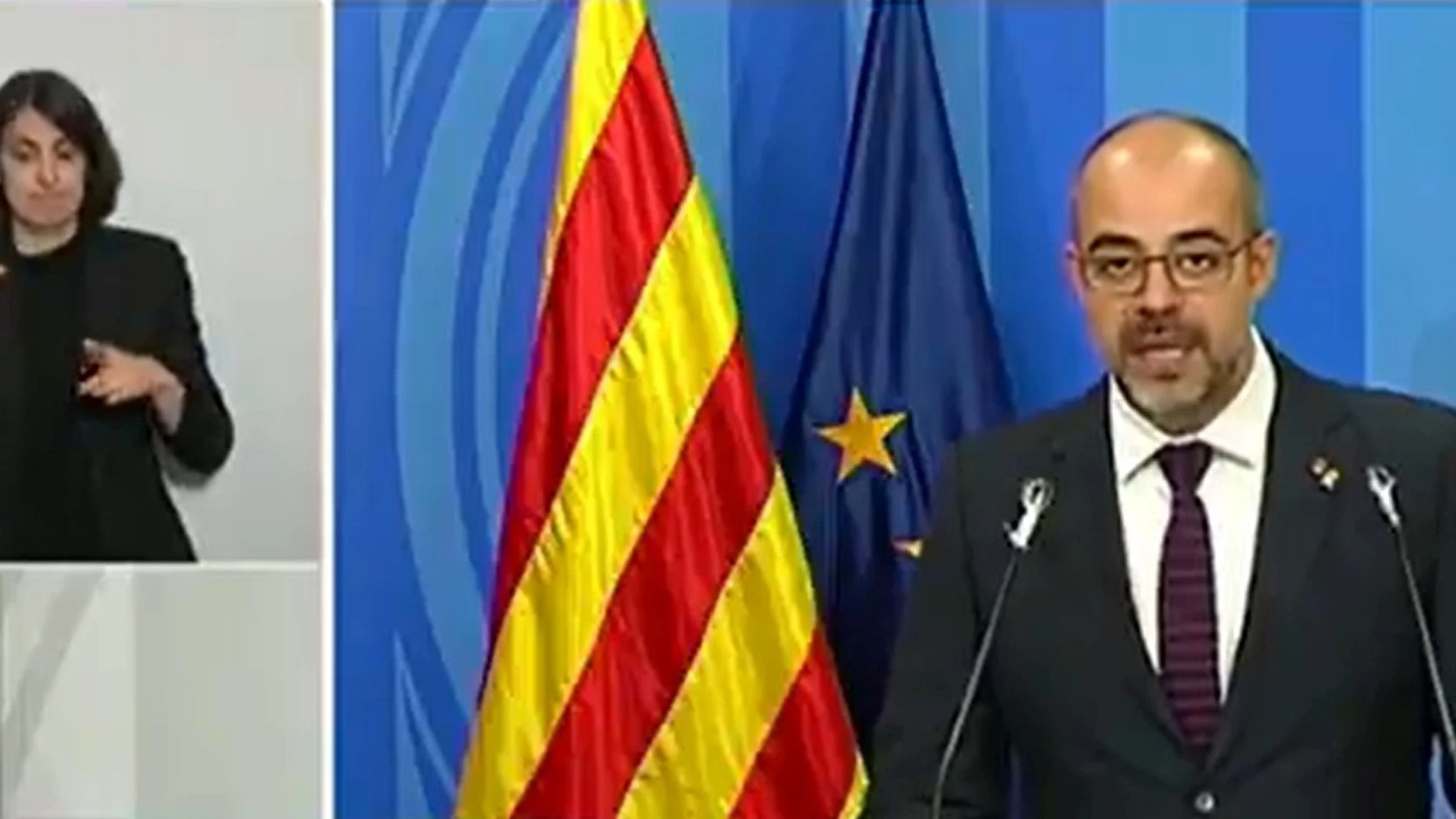 El conseller de Interior de la Generalitat, Miquel Buch, en rueda de prensa telemática sobre el coronavirus@GOVERN13/04/2020