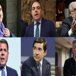 De izquierda a derecha y de arriba a abajo, Pepe Álvarez, Lorenzo Amor, Josep Sánchez Lliure, Gerardo Cuerva, Carlos Torres Vila y Unai Sordo
