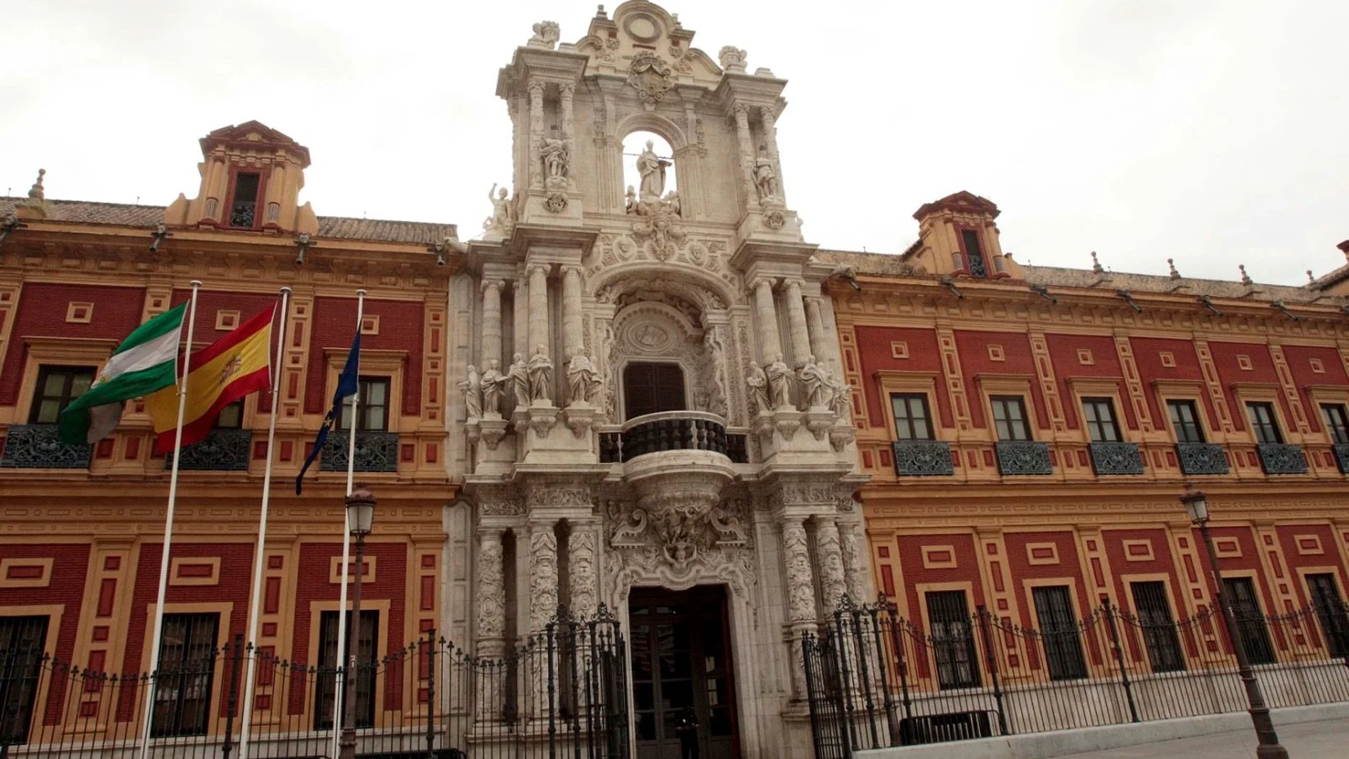 Fachada principal del palacio de San Telmo, sede de la Presidencia de la Junta de Andalucía
