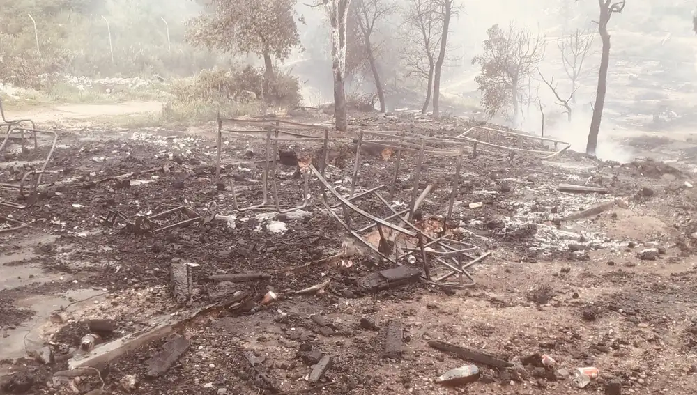 Imagen del asentamiento afectado por un incendio en Palos de la Frontera