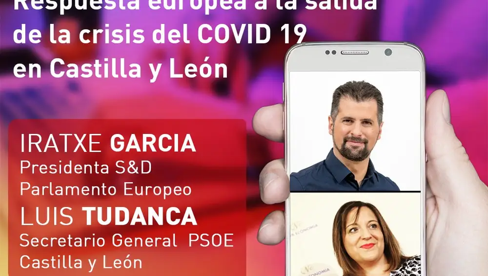 Catel anunciador de la charla virtual que mantenían este martes LuisTudanca e Iratxe García en la plataforma Instagram Live