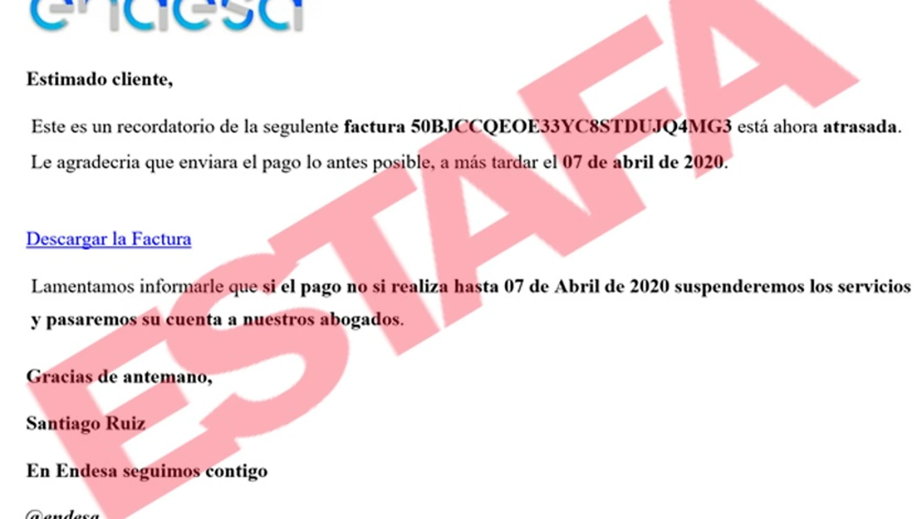 Coronavirus.- Mossos y Endesa alertan de una estafa en la que se suplanta el nombre de la eléctrica