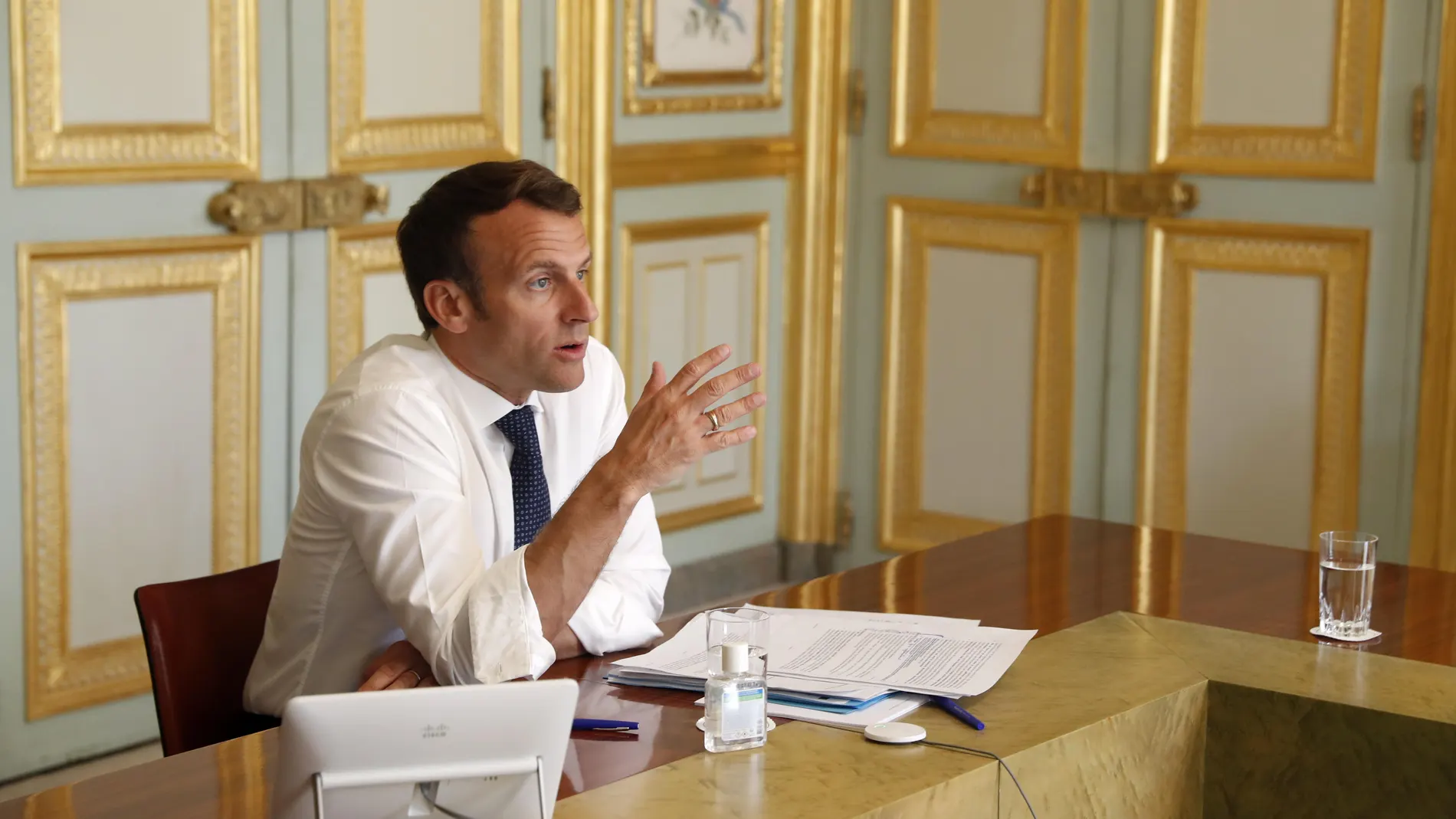 President Macron video conference