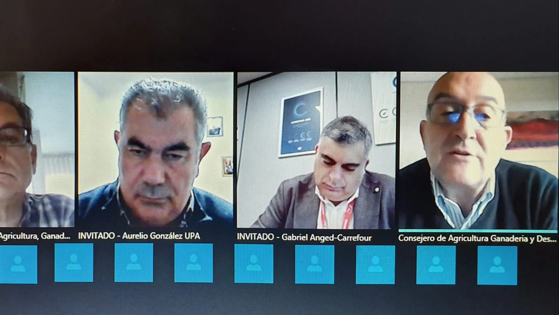 Videoconferencia del consejero Jesús Julio Carnero con los canales de producción y las organizaciones agrarias