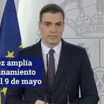 Sánchez prorroga el estado de alarma hasta el 9 de mayo