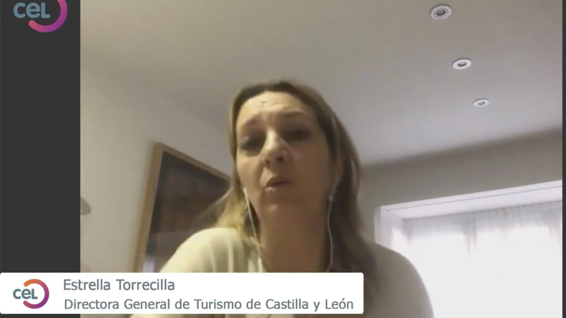 La directora general de Turismo, Estrella Torrecilla, interviene en la jornada telemática organizada por el Círculo Empresarial Leonés (CEL)