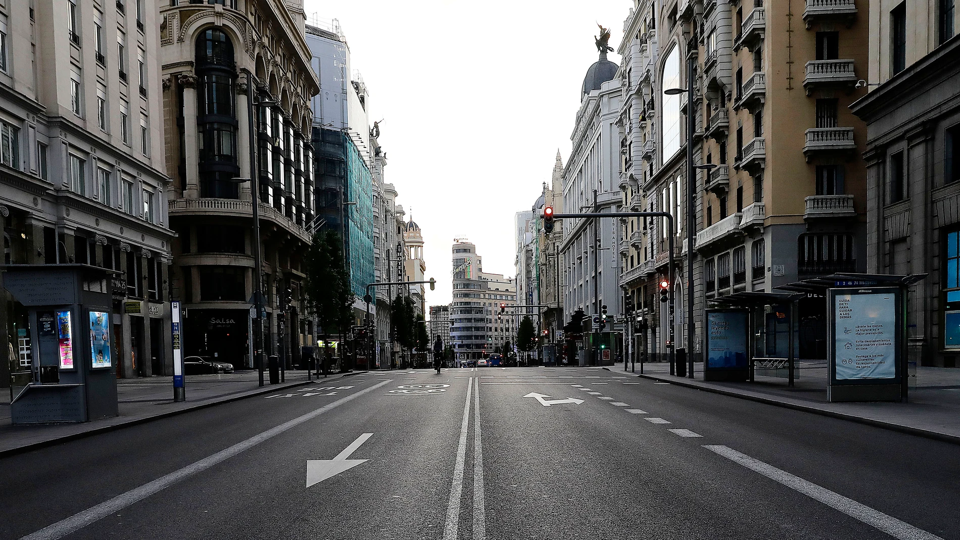 Las calles mas emblemáticas del centro de Madrid completamente vacías por el confinamiento a 20 de abril de 2020 Madrid