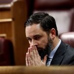 El líder de Vox, Santiago Abascal, durante el pleno celebrado este miércoles en el Congreso