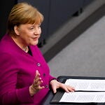 Angela Merkel ha intervenido este jueves en el Parlamento alemán