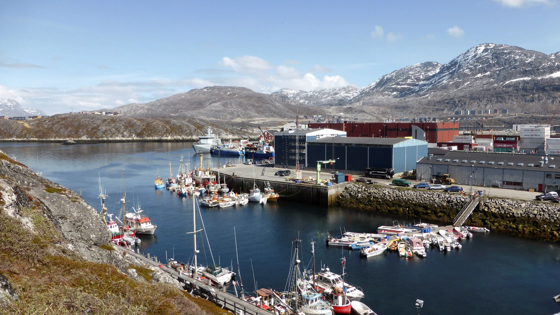 FILE PHOTO: A general view of the port of Nuuk