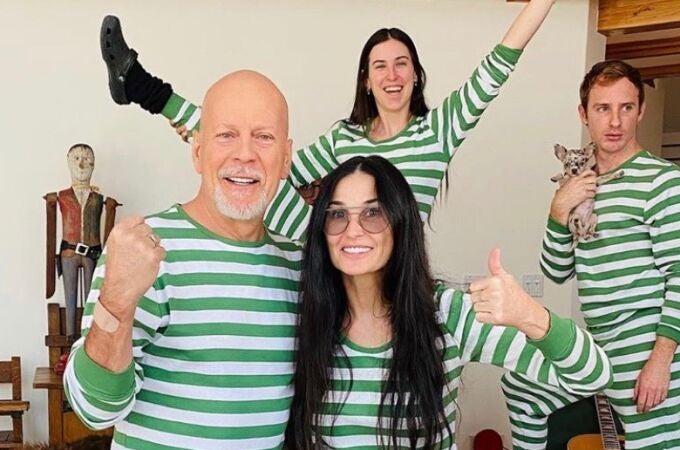 Demi Moore y Bruce Willis, cuarentena juntos y en pijama con sus hijas