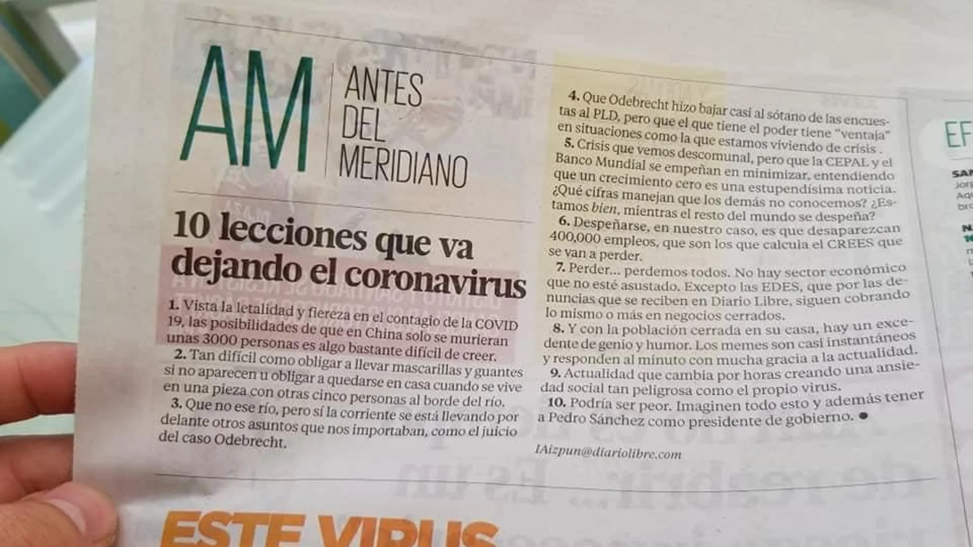 Ejemplar del periódico dominicano "Diario Libre"
