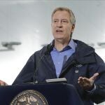 De Blasio en una reciente rueda de prensa