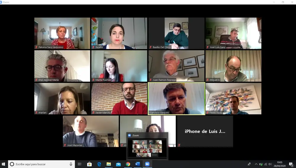Reunión por videconferencia de la junta directiva del PP de Segovia