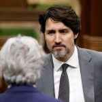 Una imagen del primer ministro canadiense en el Parlamento