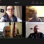 El presidente de la Diputación de Segovia, Miguel de Vicente; y la diputada Noemí Otero, se reúnen con los representantes de los hosteleros