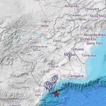 Mapa de las localidades en las que se ha sentido el terremotoCENTRO DE COORDINACIÓN DE EMERGE30/04/2020