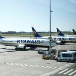 Aviones de Ryanair en el aeropuerto de Bruselas