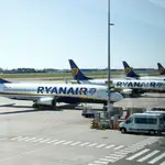 Aviones de Ryanair en el aeropuerto de Bruselas