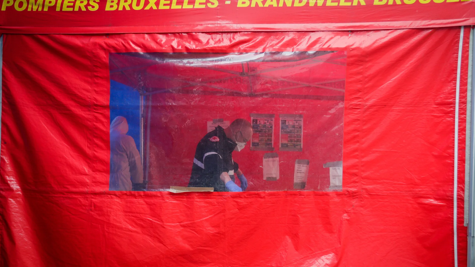 Paramedics at work during coronavirus crisis in Belgium