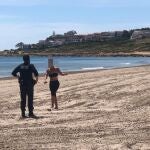 Intervención policial en la playa de Alicante