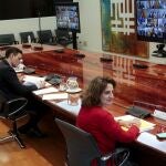 Pedro Sánchez y varios ministros durante la octava conferencia de presidentes con las comunidades autónomas