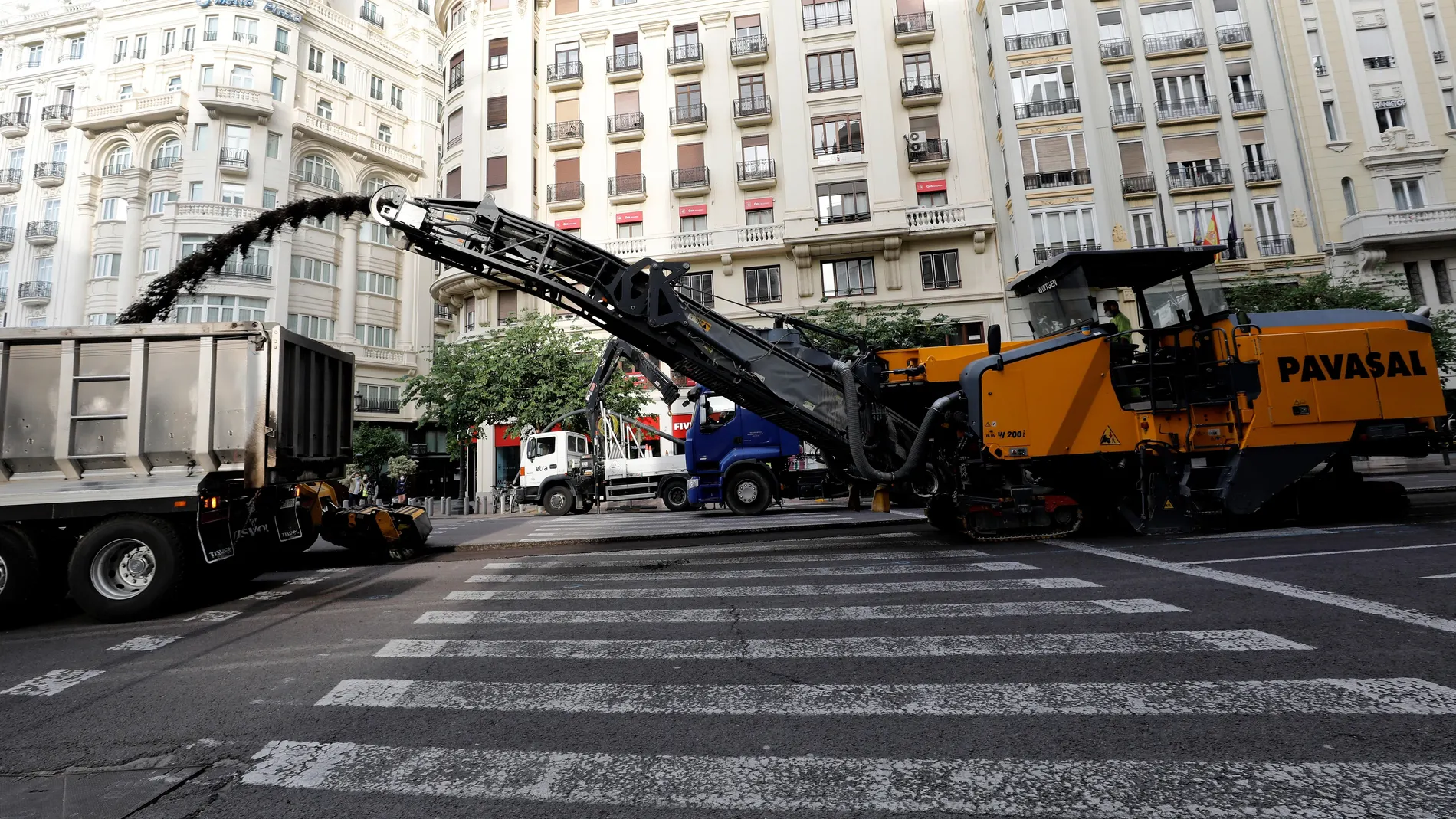Obras de peatonalización plaza del ayuntamiento de Valencia