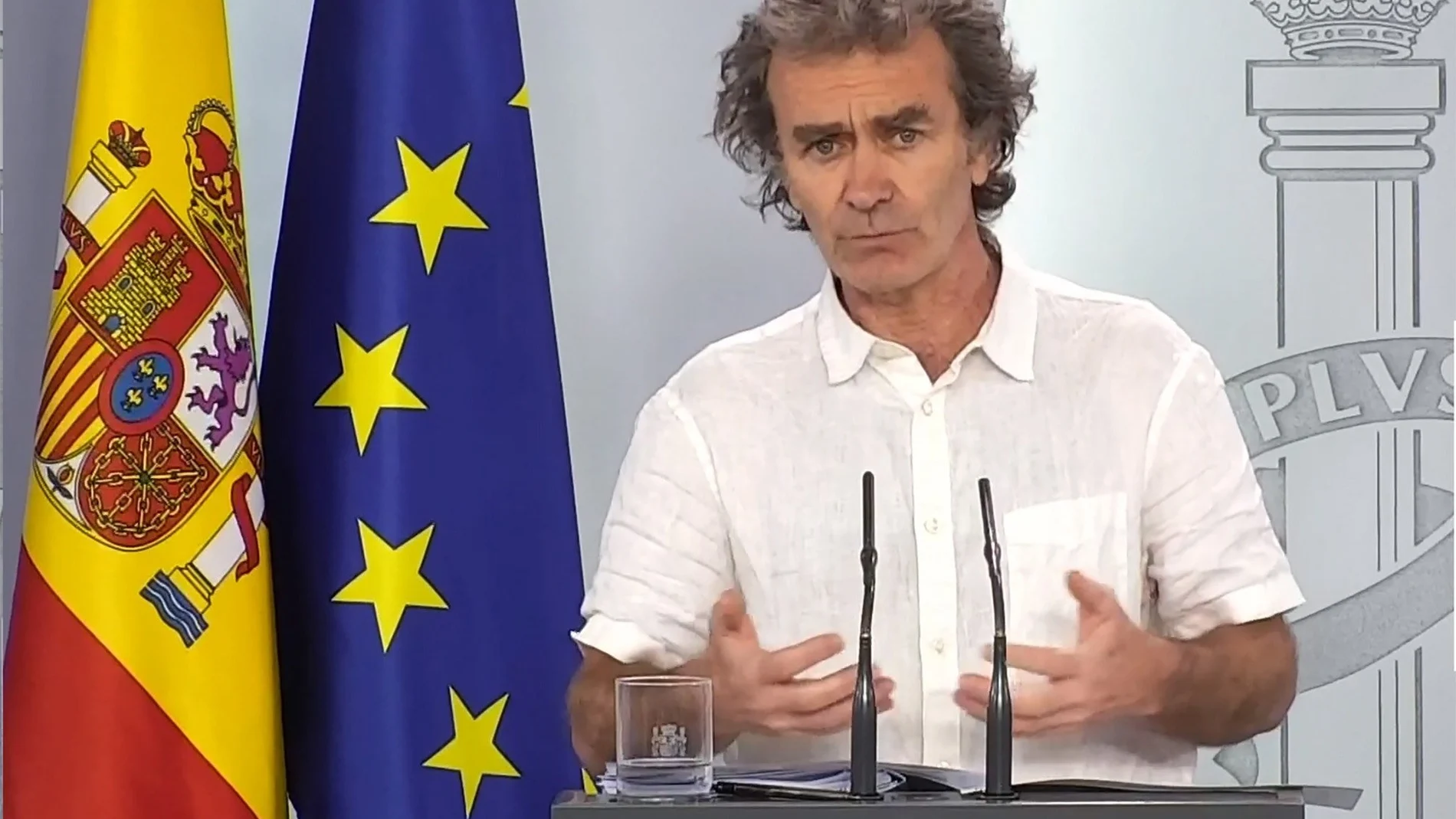 El director del Centro de Coordinación de Alertas y Emergencias Sanitarias Fernando Simón, ayer, durante la rueda de prensa