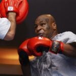 Mike Tyson durante un entrenamiento.