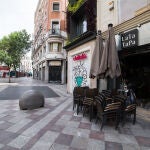 Terraza cerrada en la calle Montera de la capital