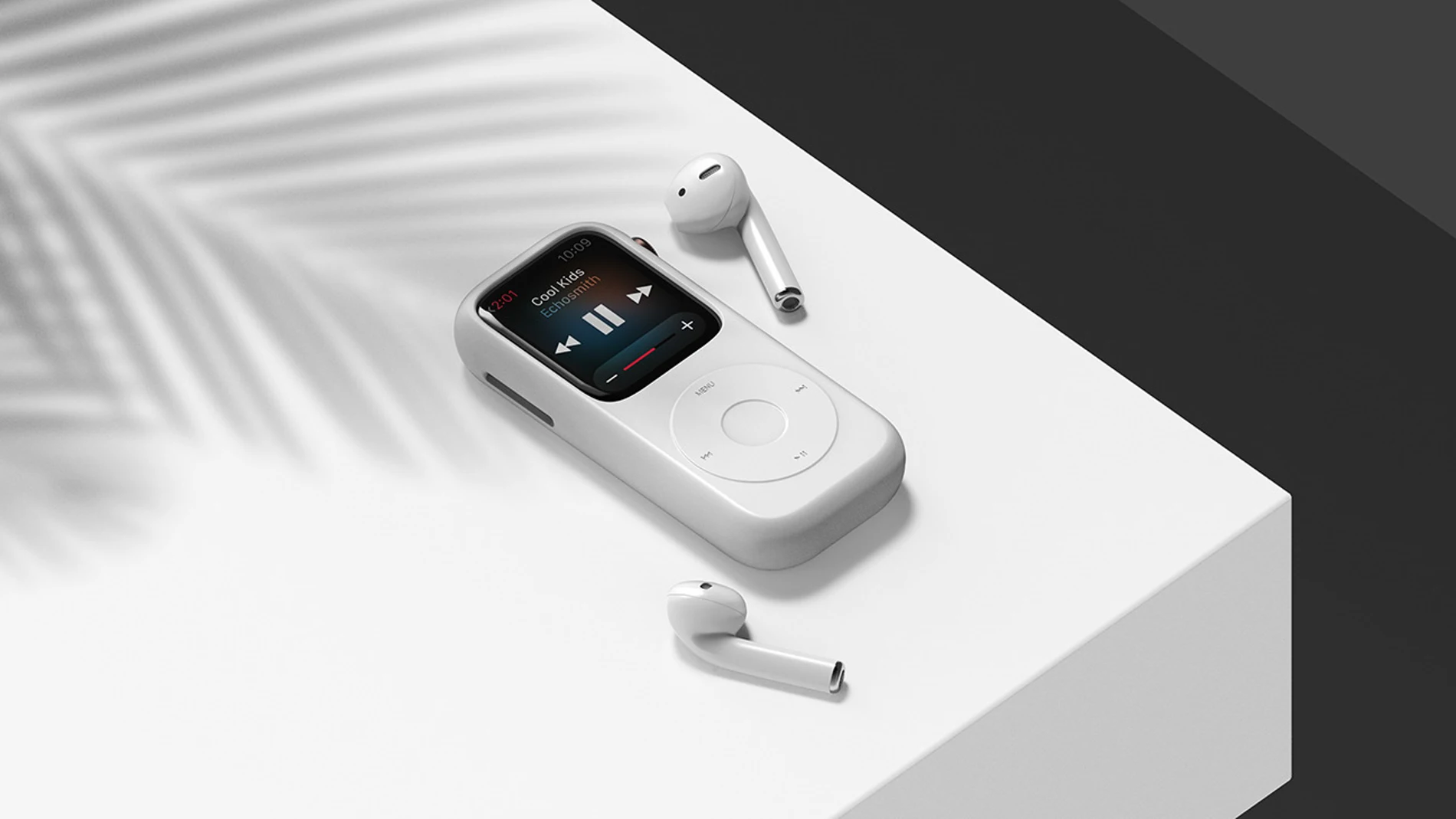El Pod Case está hecho de silicona y le da un aspecto retro al Apple Watch