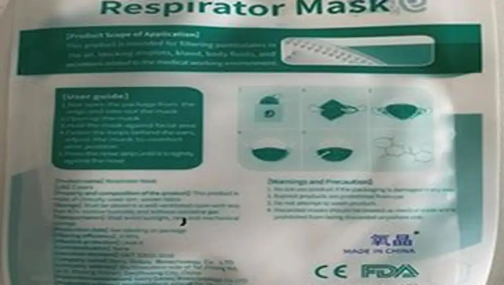 Garry Galaxy Respirator Mask N95 La retención de partículas es insuficiente (valor medido ≤ 71 %) cuando debería ser del 92-95%. Alerta en España