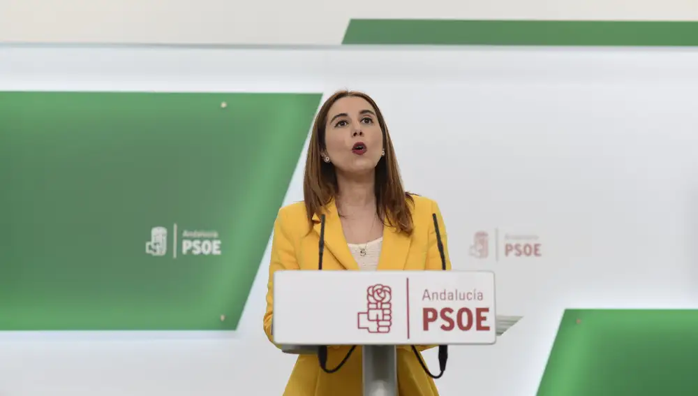 La portavoz de Educación, Beatriz Rubiño, en una rueda de prensa