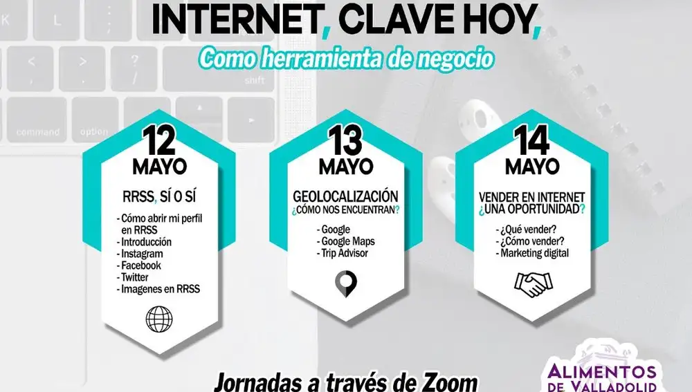 Cartel de las jornadas sobre internet en Valladolid