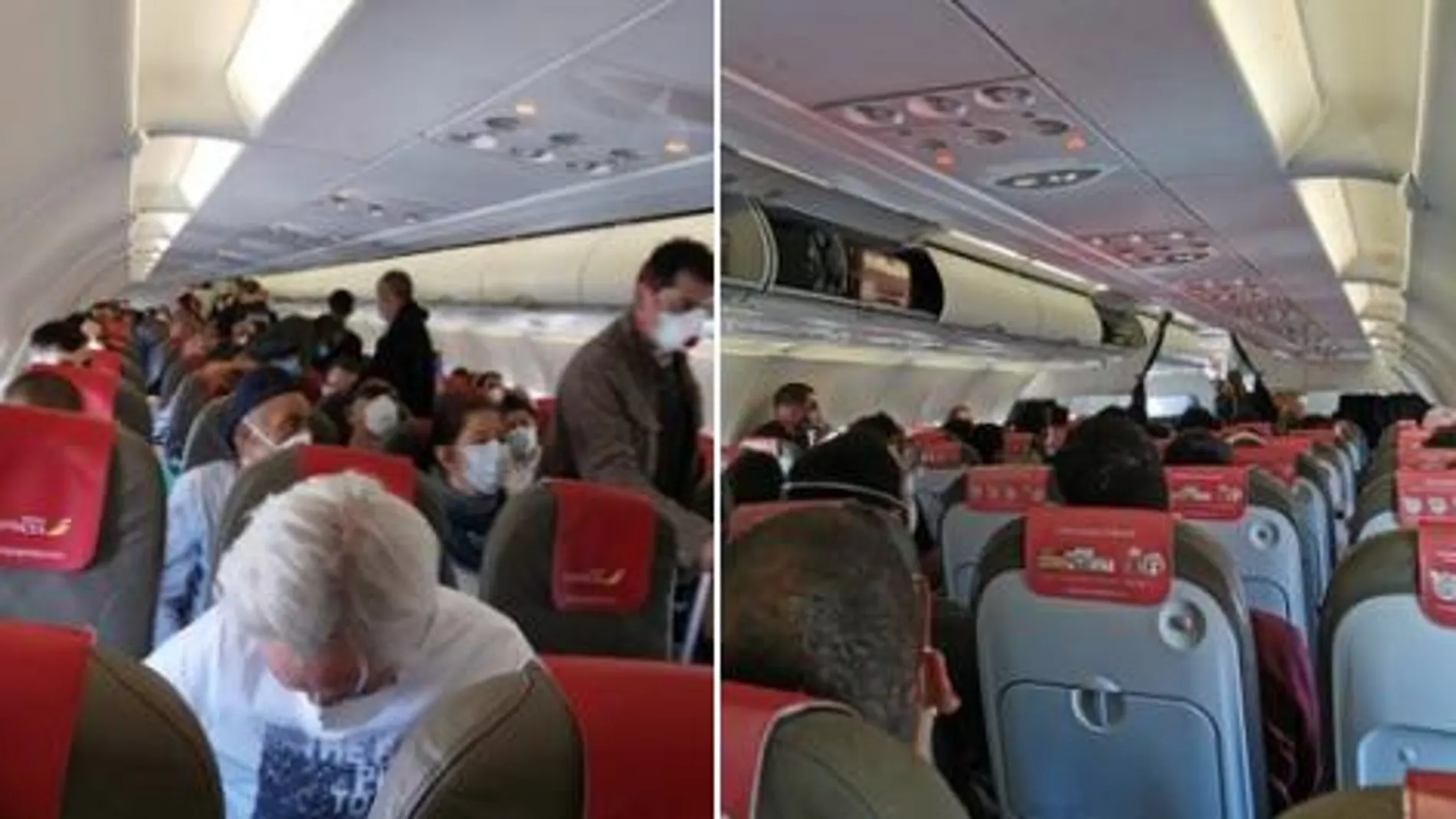 Imágenes del vuelo compartida por los pasajeros