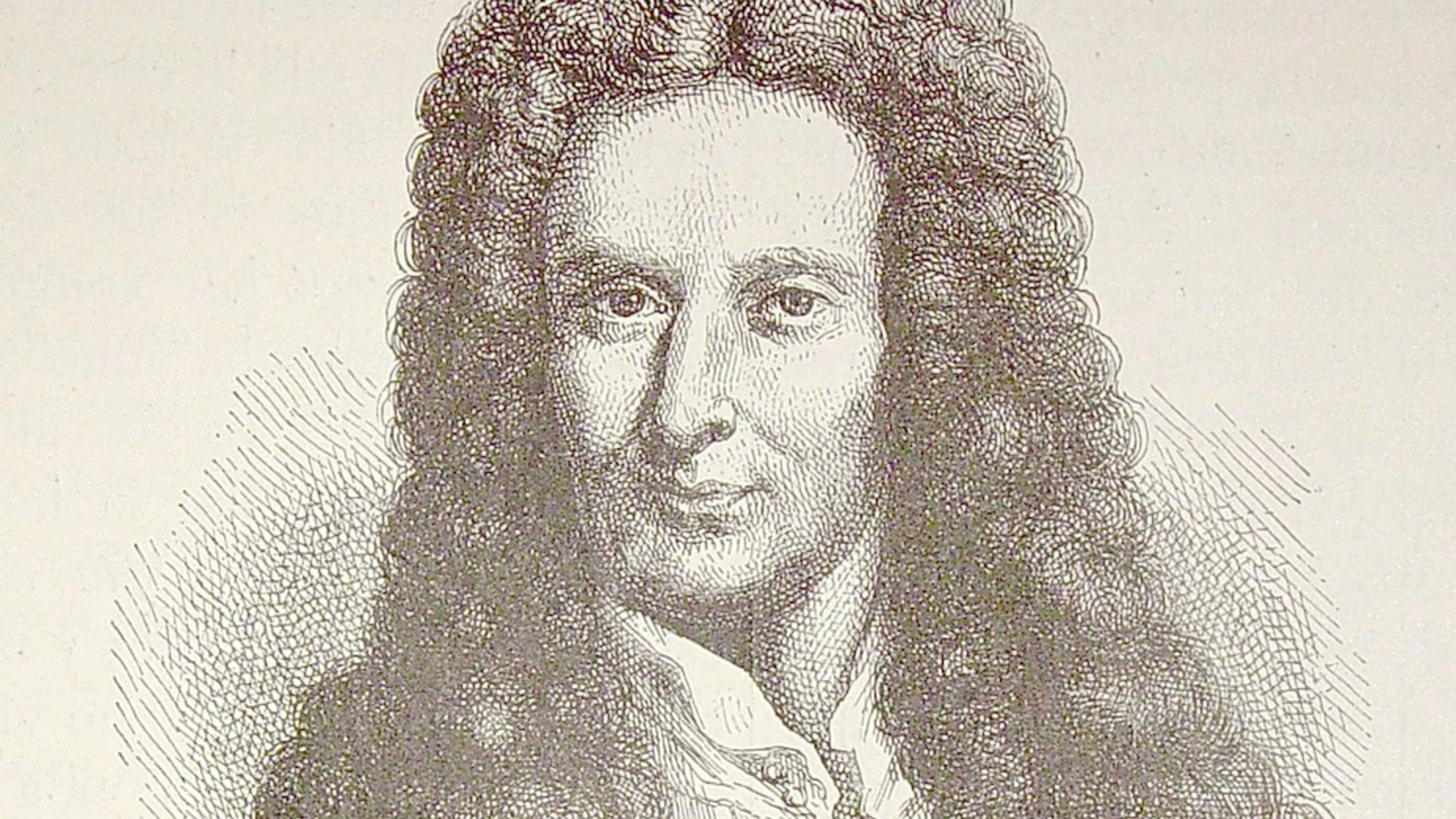 Retrato de Isaac Newton (Ilustración del libro "El mundo físico" de A. Guillemin)