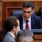 El presidente del Gobierno, Pedro Sánchez y el vicepresidente Pablo Iglesias