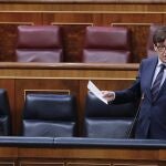 El ministro de Sanidad, Salvador Illa, durante la sesión de Control al Ejecutivo que se celebró el miércoles en el Congreso