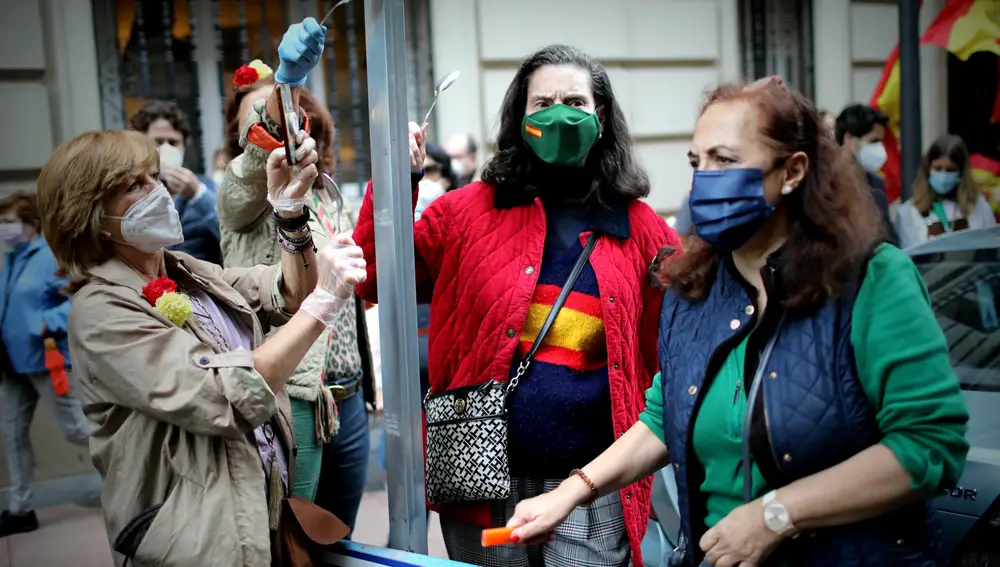 Cacerolada contra el gobierno en Madrid