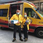 Entrega de material sanitario de los trabajadores de Ólvega