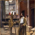 El escultor Enric Clarasó retratado por Santiago Rusiñol