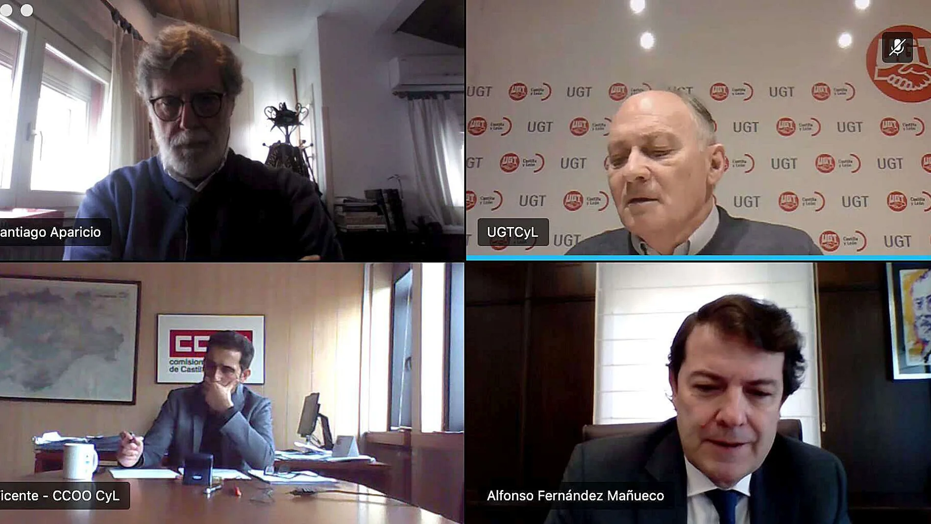 El presidente de Castilla y León, Alfonso Fernández Mañueco, participa en un encuentro con los agentes del Diálogo Social