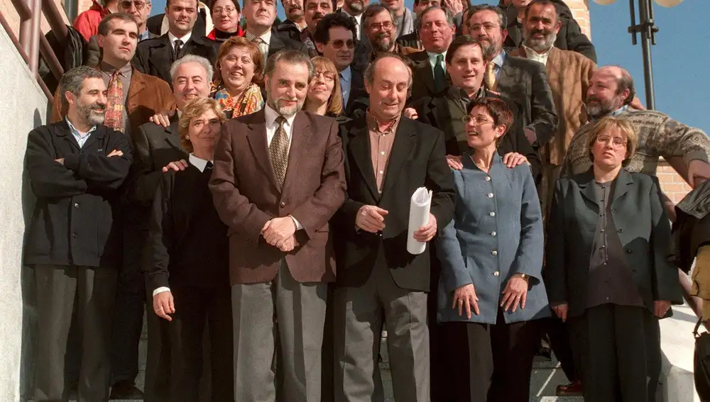 Francisco Frutos y Julio Anguita con otros candidatos
