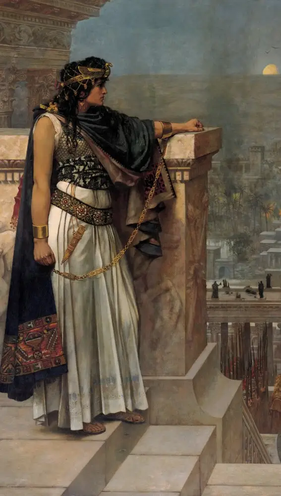 Zenobia observa Palmira por última vez, pintura de Hebert Schmalz.