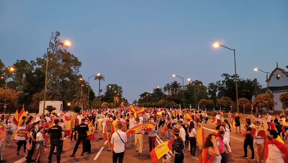 Protesta en Sevilla contra el Gobierno de Pedro Sánchez