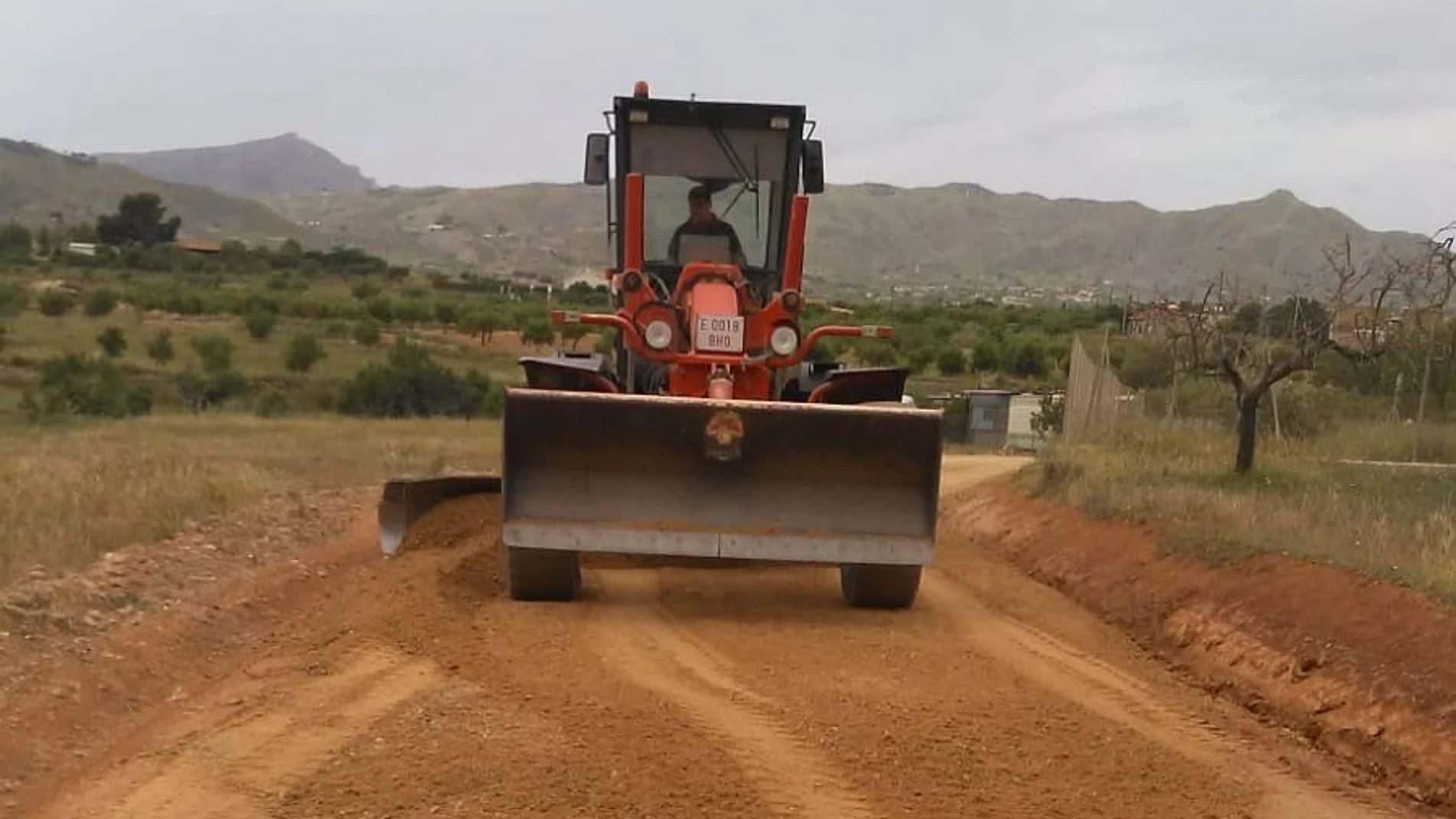 Imagen de las obras en el Camino de Los Sevilla, de Cartagena.