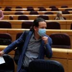 El vicepresidente segundo y ministro de Derechos Sociales y Agenda 2030, Pablo Iglesias en el Senado